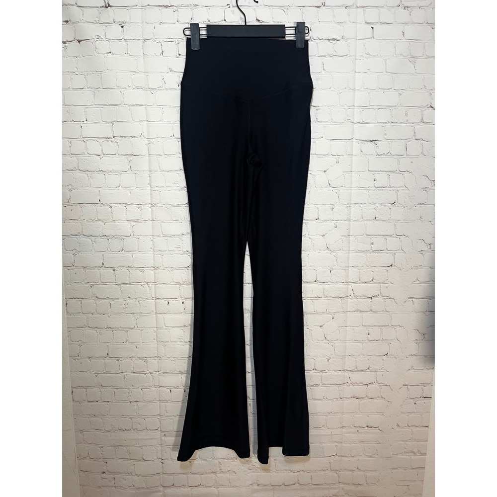 Yogalicious Felix Rib Sophia Flare Black Crossover High Waist Ribbed Leggings S